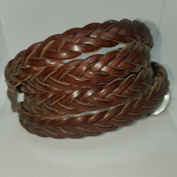Vtg 1996 Stamped Double Braided Leather Belt Sz 34 - Picture 4 of 4